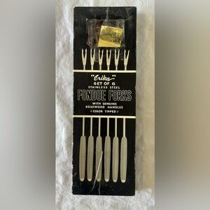 Erika Fondue Forks Set Stainless Steel Rosewood Handles